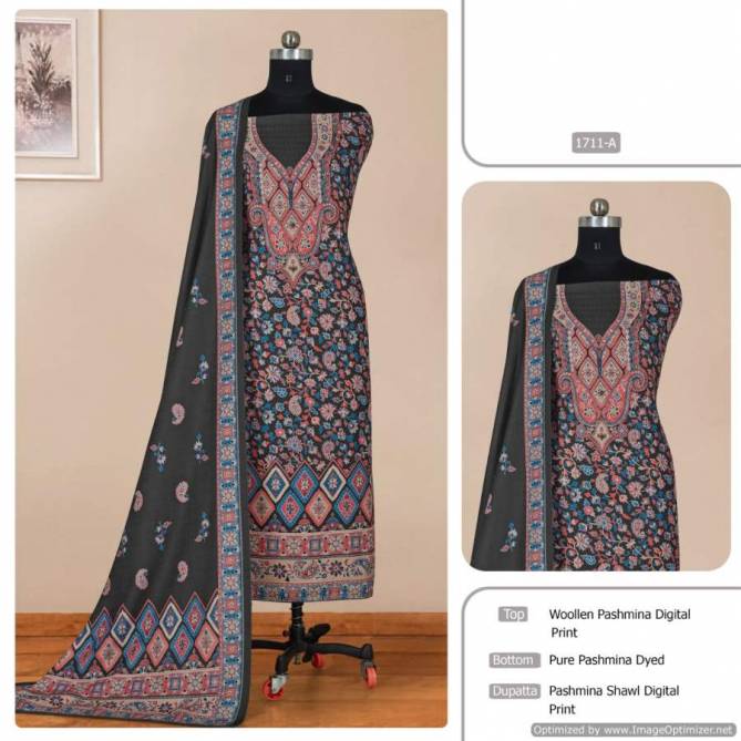 Bipson Preeto 1711 Winter Casual Wear Printed Pashmina Dress Material Collection